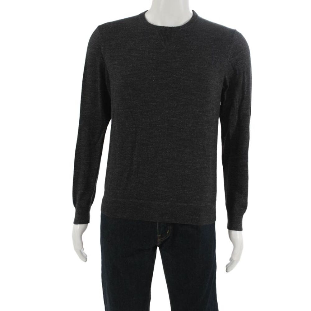 Faherty Brand Mens Pullover Sweater Dark Gray Cotton Cashmere Crew Size S